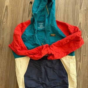L.L. Bean Teal and Red Hooded Jacket